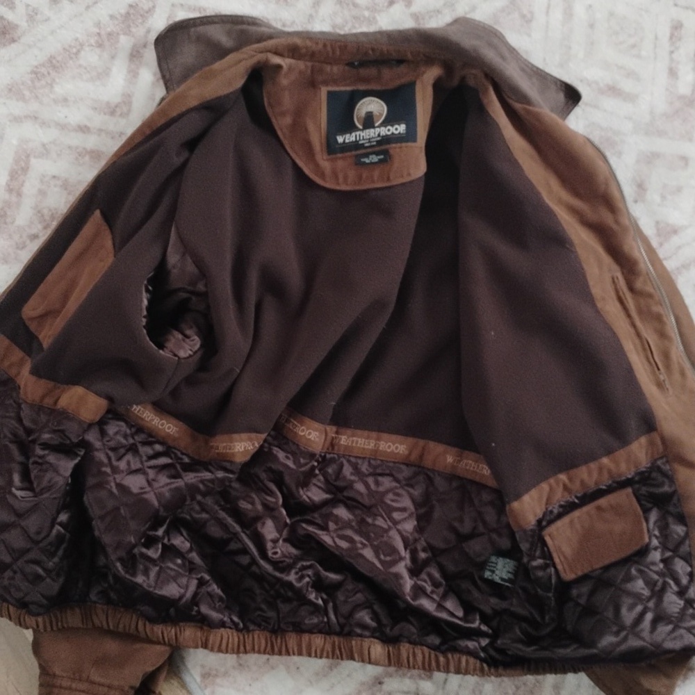 Weatherproof Vintage Quality Men's Xxl Brown Bomber Jacket - Picture 4 of 7